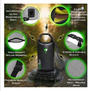 ECOOZY waterproof bag. Black, green & white color